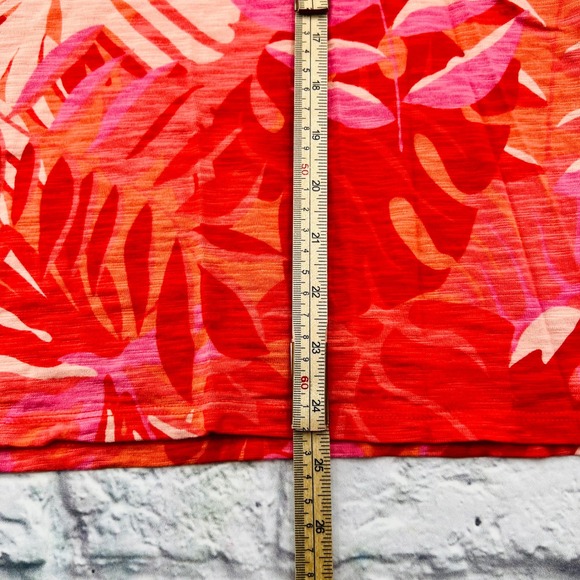 Chicos Pink Hawaiian Short Sleeve T Shirt Top Womens 2 Large Tropical Floral - Picture 8 of 10